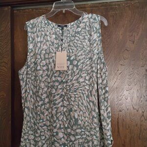 NYDJ top, size xlarge soft flowing fabric cream, light green, and beige.NWT